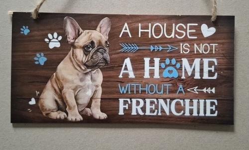 Franse Buldog Houten Decoratiebord