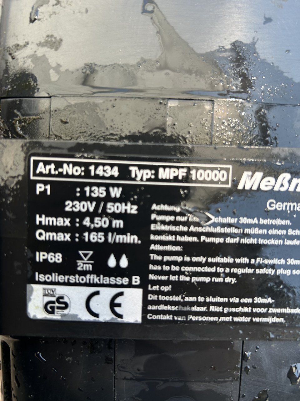 Te koop Messner mpf 10000 sterke en zuinige Vijverpomp