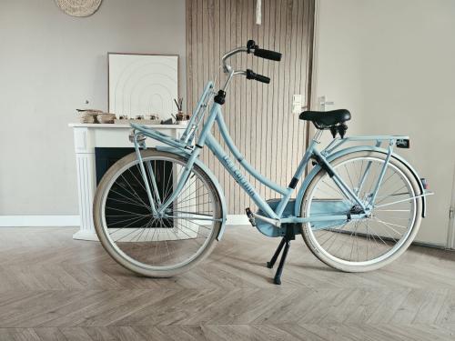 Lichtblauwe Cortina U4 dames fiets