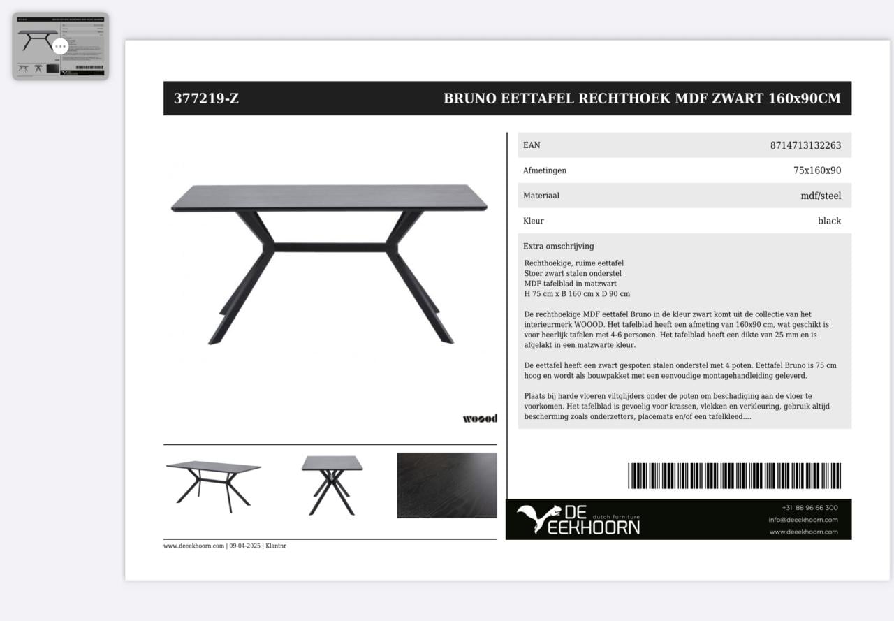 Zwarte Tafel als nieuw