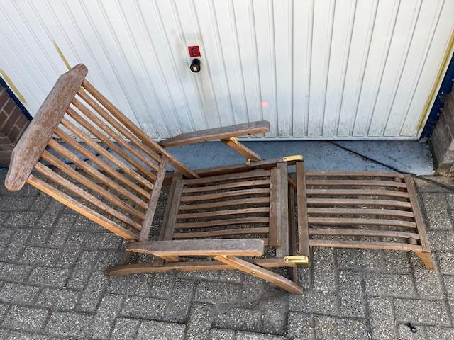 Teak houten deckchair