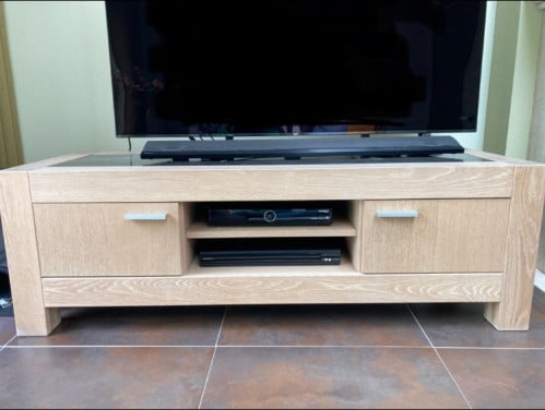 Massief eikenhouten TV-meubel whitewash
