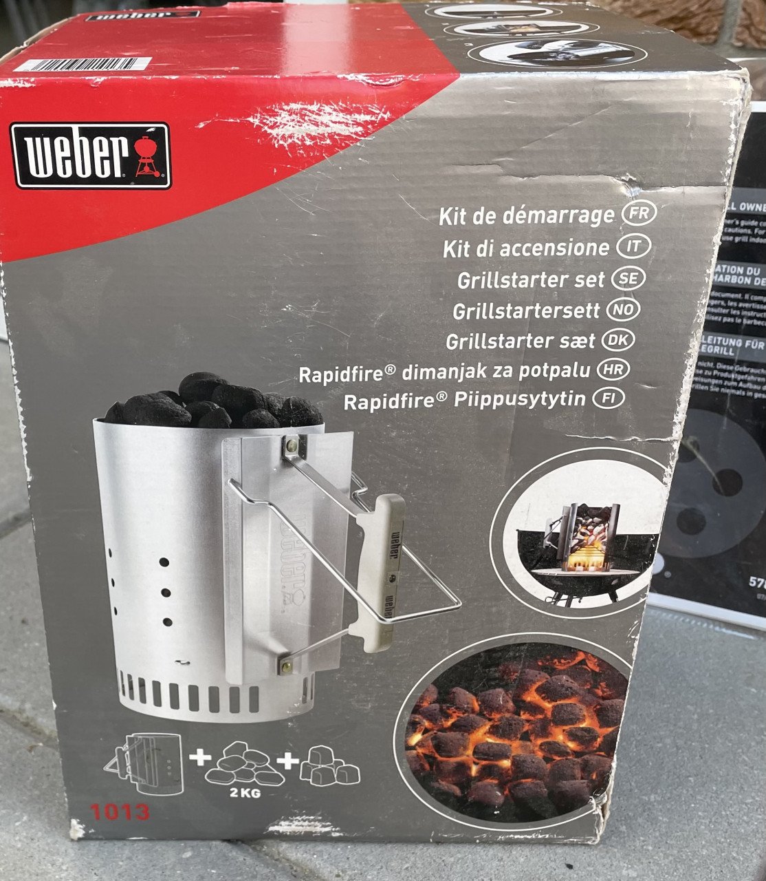 Weber master touch bbq, met Weber brikettenstarter set