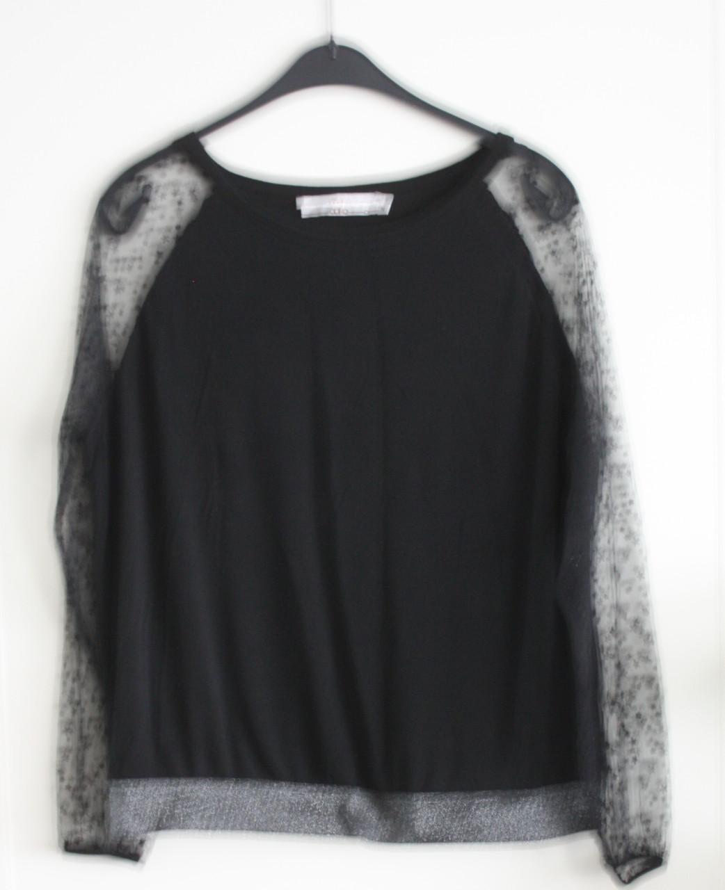 Zwarte top met dunne mouwen met ster print  maat m