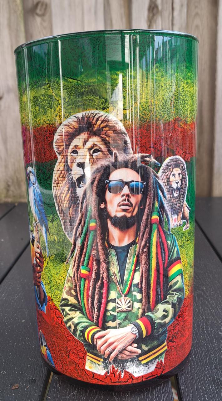 Decoupage vaas met bob marley