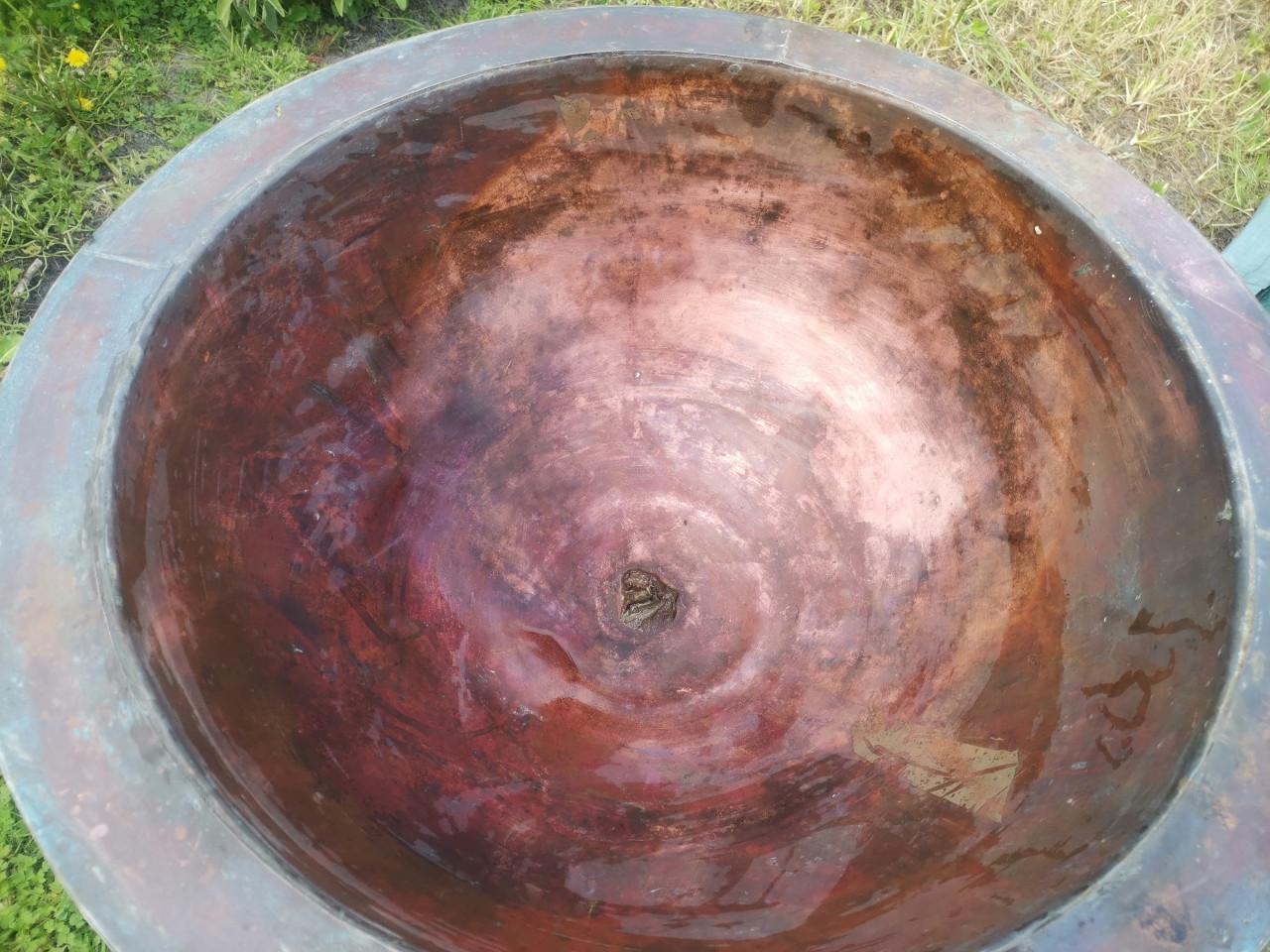 Grote rood koperen plantenbak