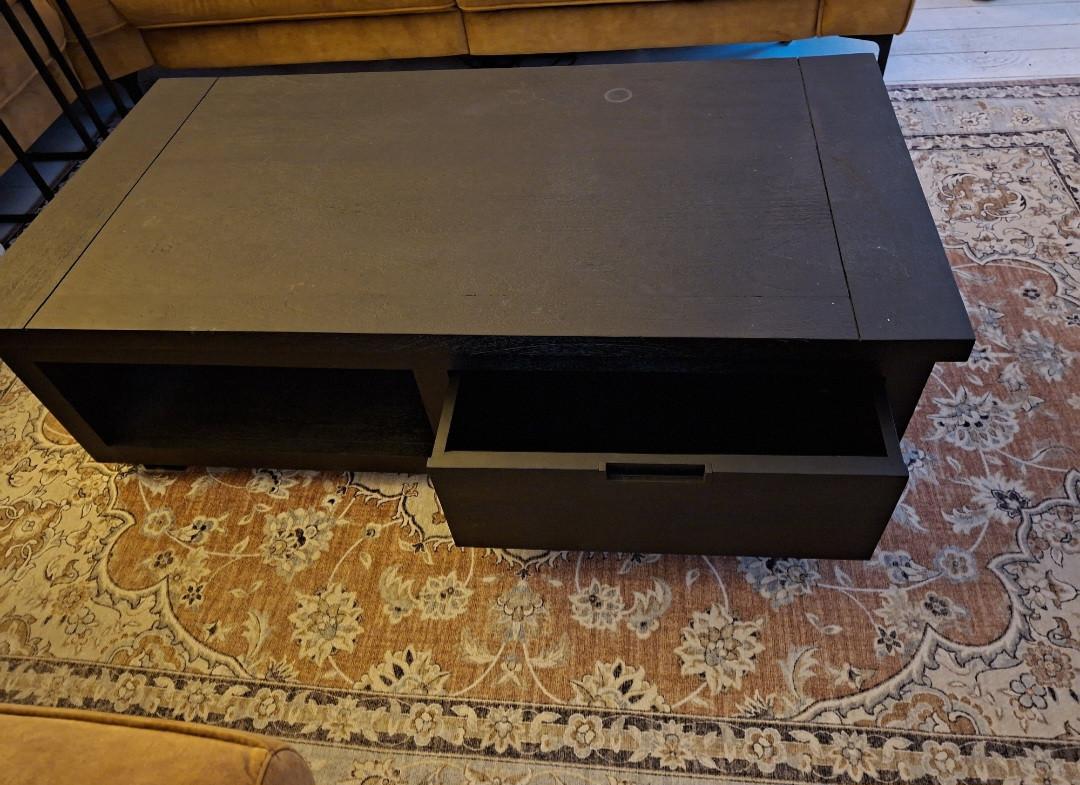Zwarte mangohouten salontafel