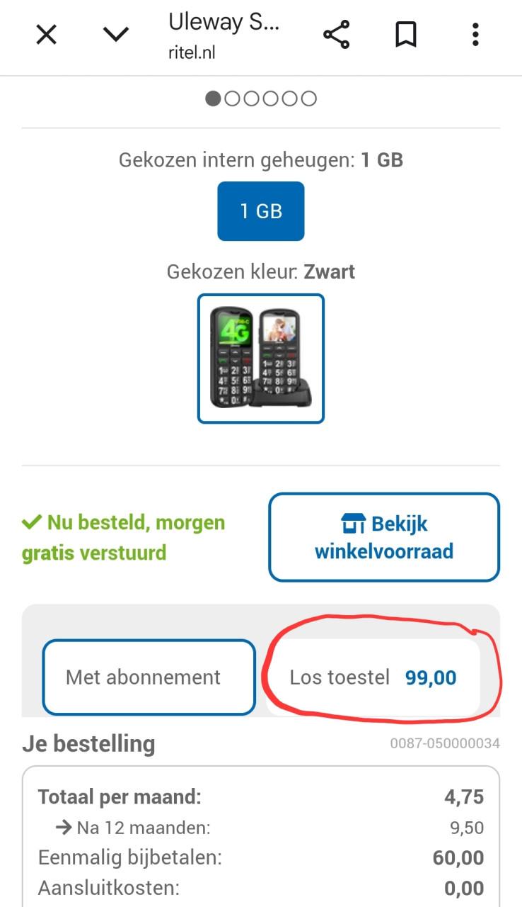 Nieuwe senioren telefoon Uleway 4g