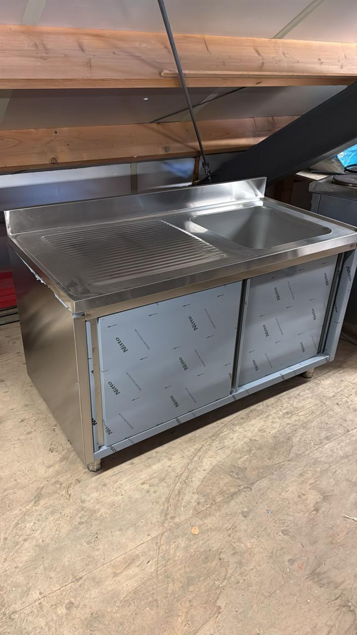 RVS spoelbak met onderkast en werkblad