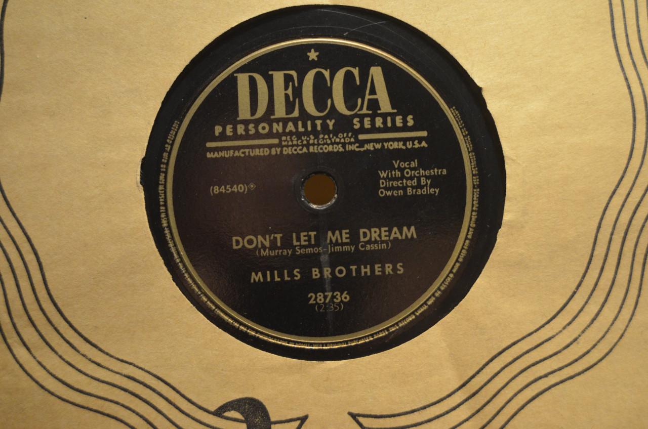 78 rpm Mills Brothers jaren '40 en '50 héél veel stuks.