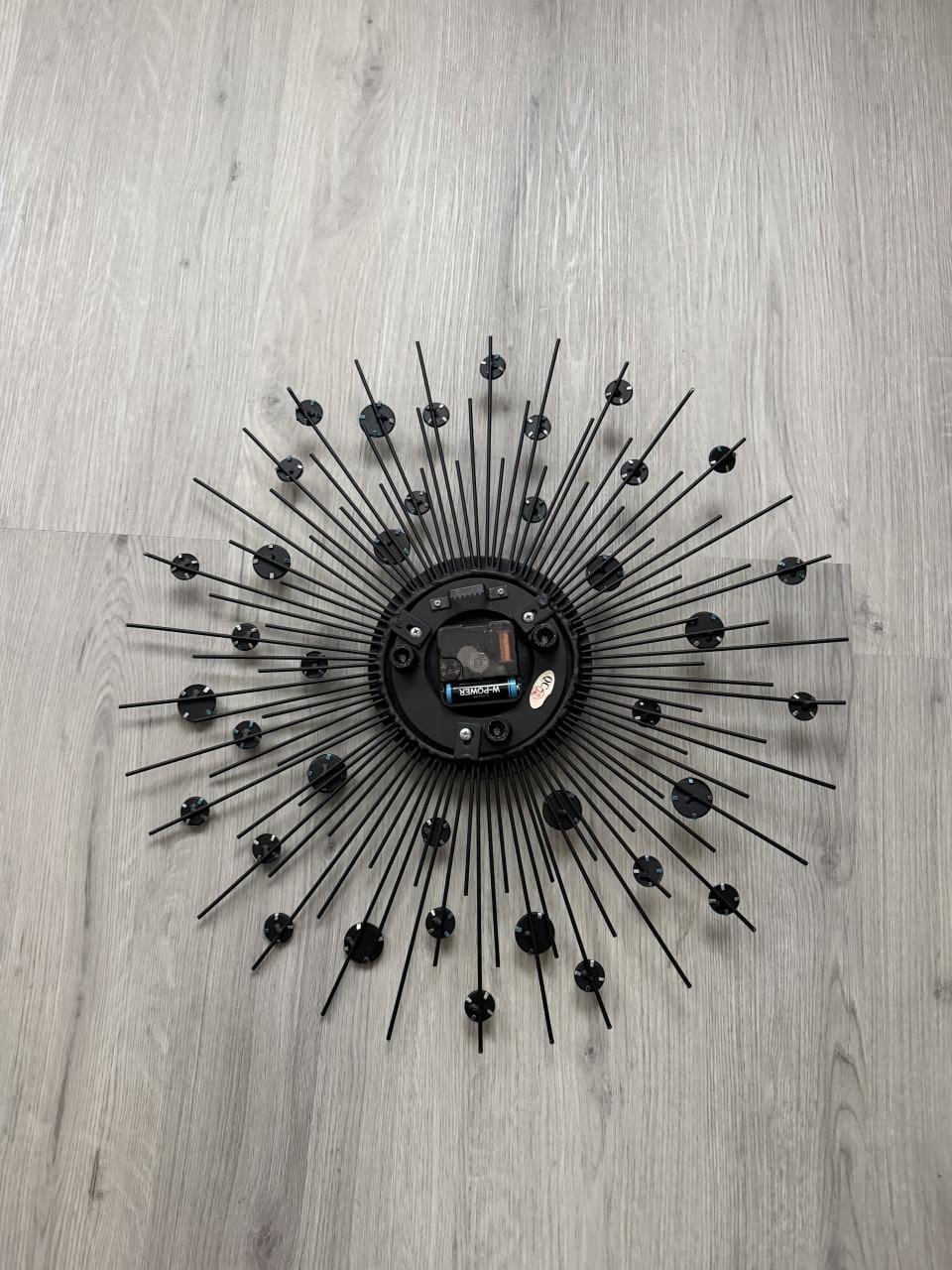 Wandklok zwart/zilver Peri Glass
