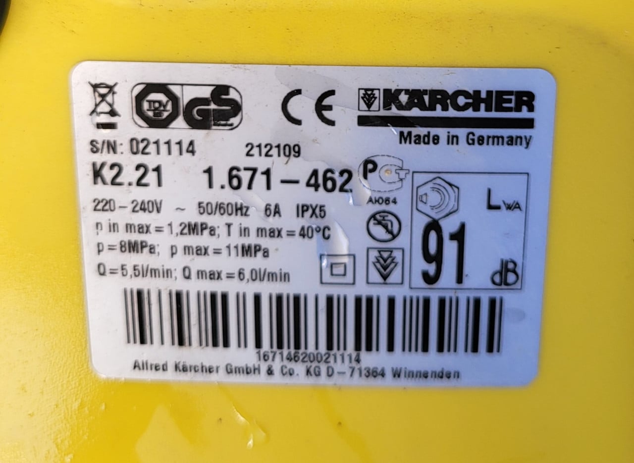 Hogedrukreiniger karcher 2.21 met vuilfrees en terrasreiniger