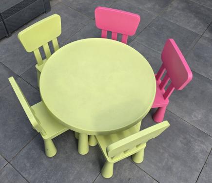 IKEA Mammut kindertafel met 5 stoeltjes - Zo goed als nieuw