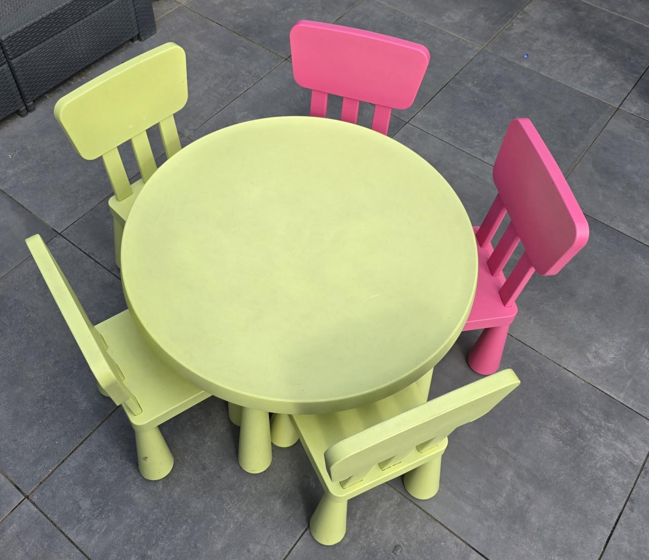 IKEA Mammut kindertafel met 5 stoeltjes - Zo goed als nieuw