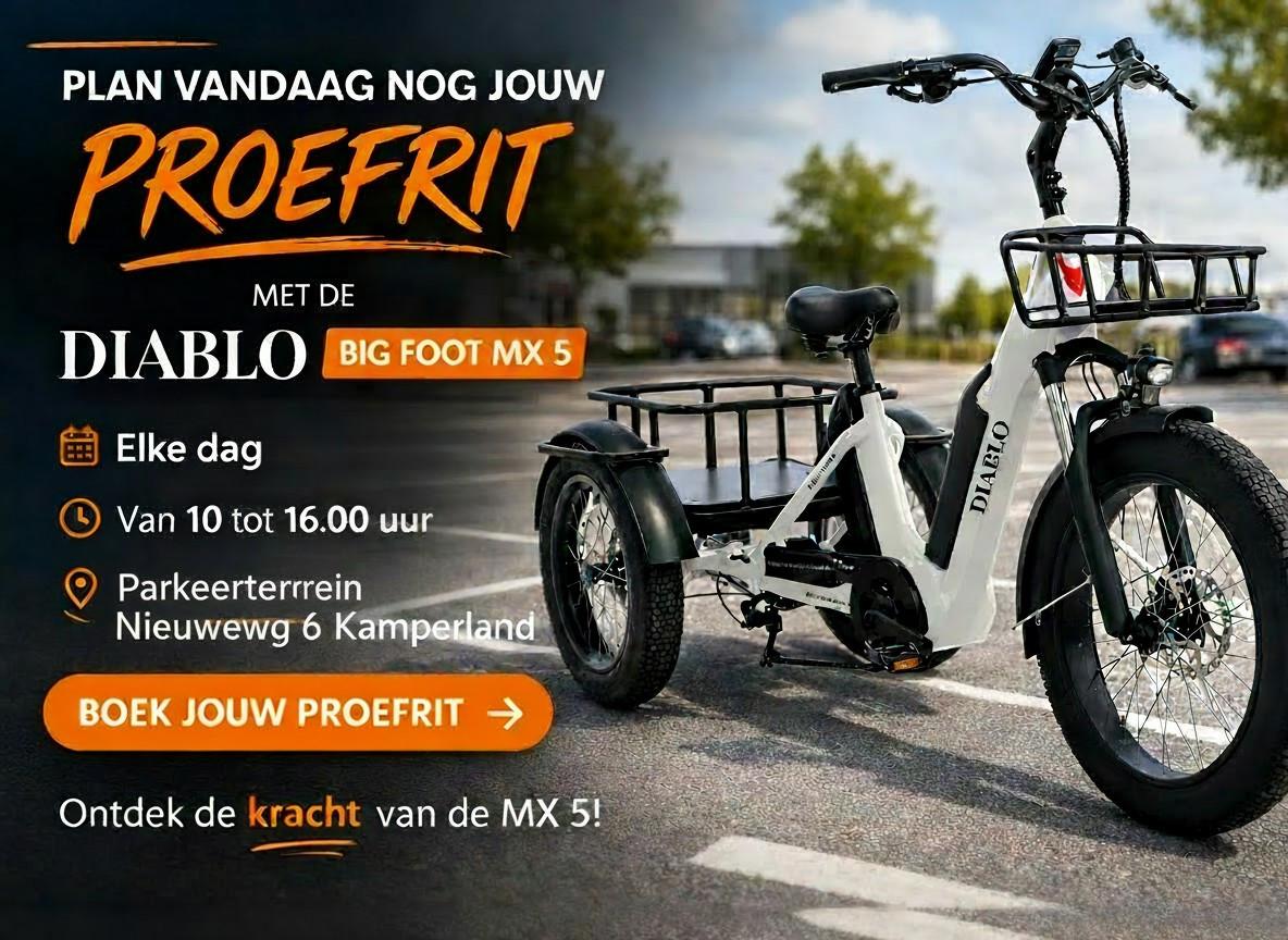Diablo Big Foot MX 5 Driewieler – Kracht, Stabiliteit en Comfort