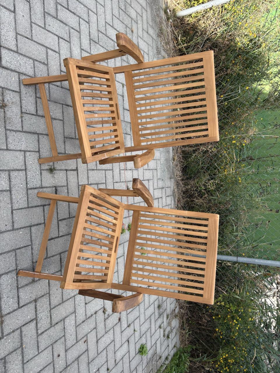 Teakhouten klapstoelen