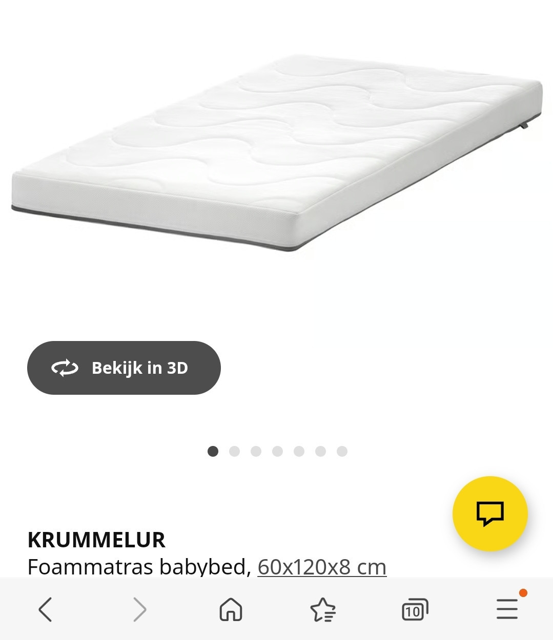 Babybedje met bijbehorende matras