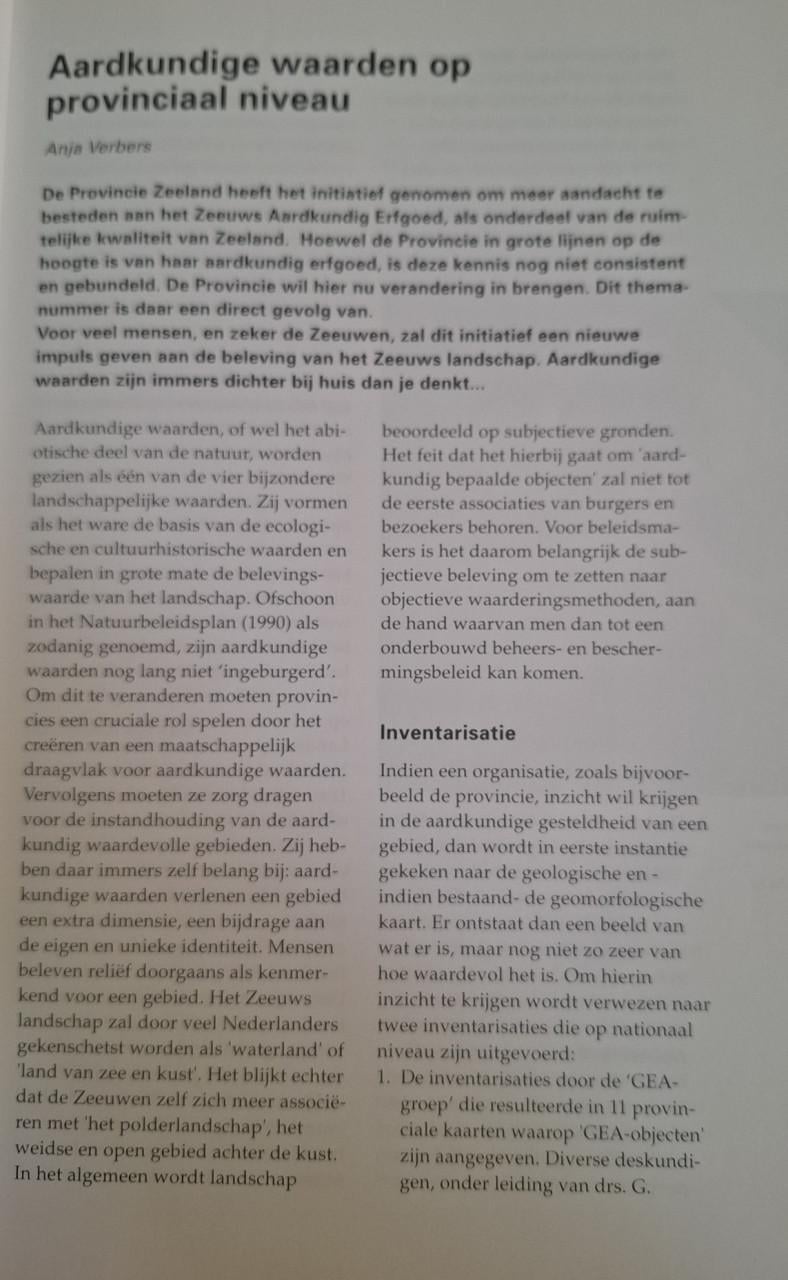 Aarde & Mens, themanummer: Aardkundige waarden in Zeeland