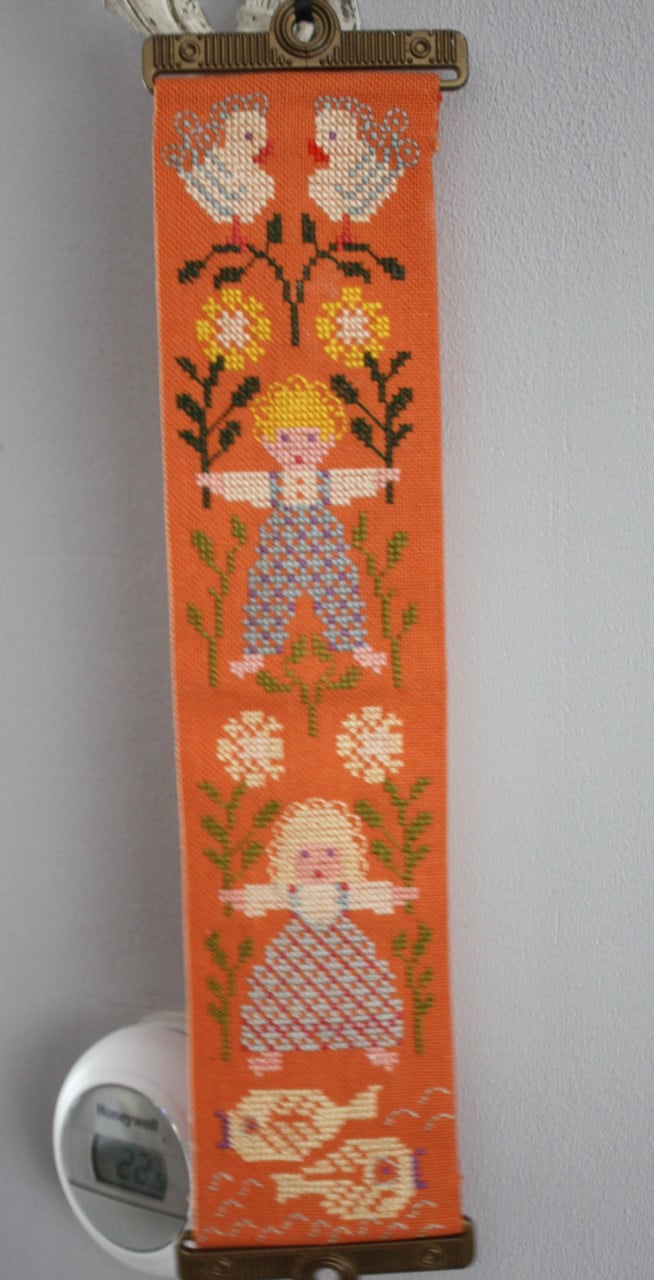 Vintage Geborduurd Bellekoord
