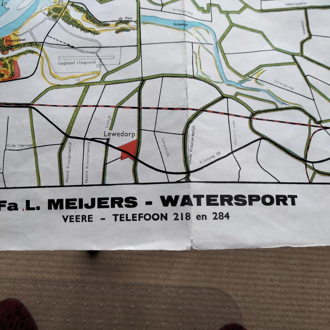 OUDE KAART VAN HET VEERSE MEER EN OMGEVING