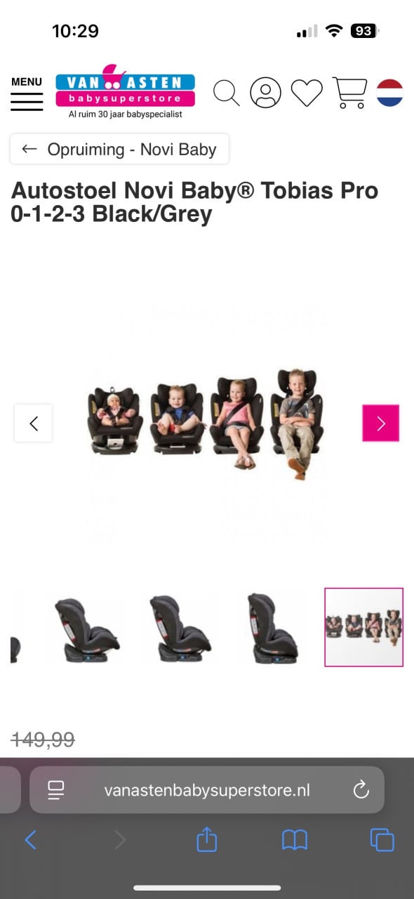 2 meegroei autostoelen met ligstand  – €150 voor beide