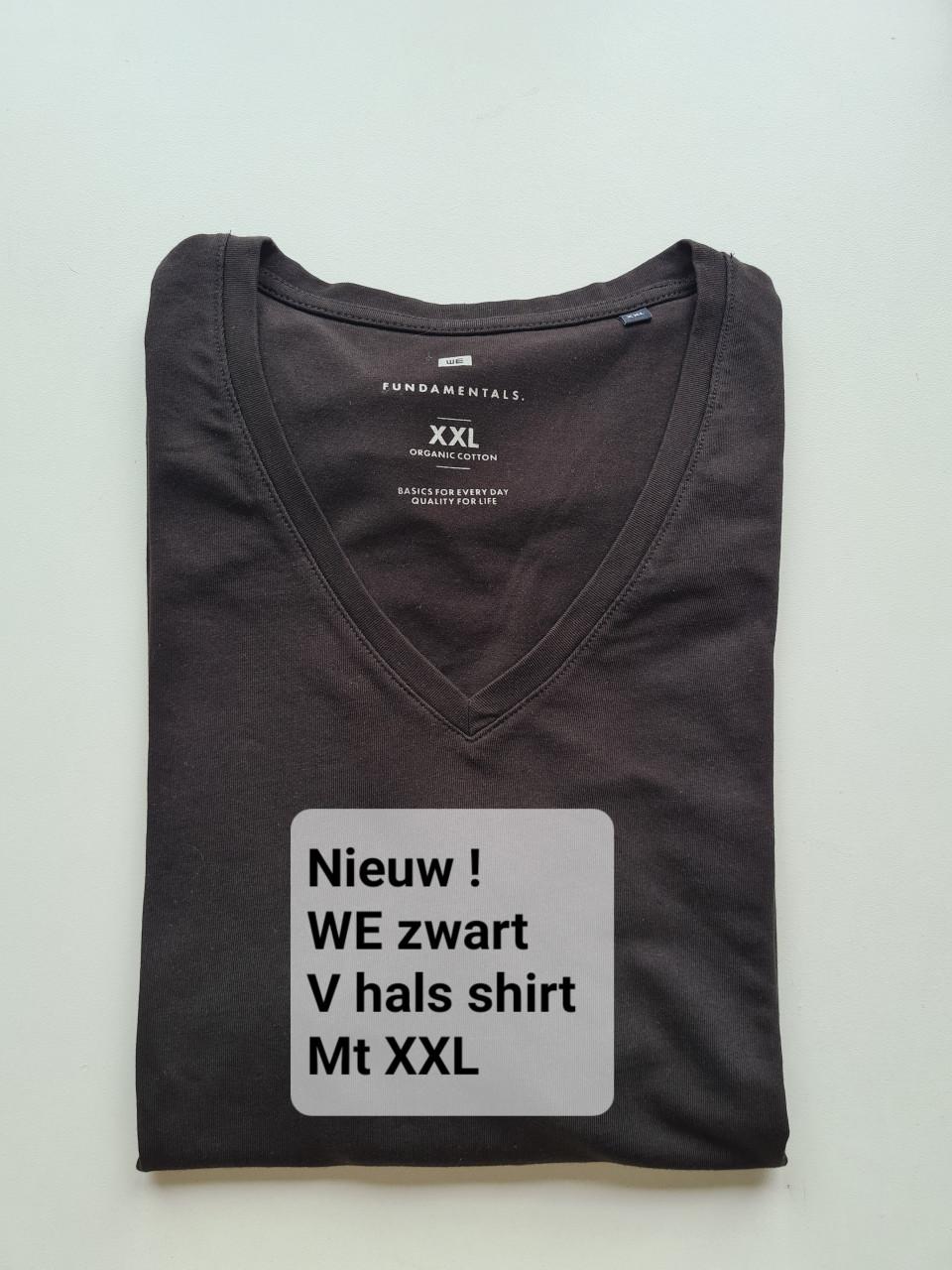 Nieuw zwart V-hals shirt van WE Maat XXL