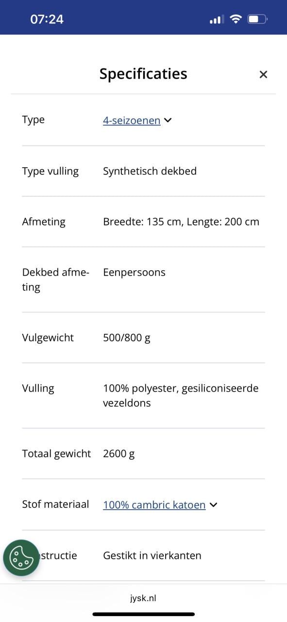 4 seizoenen dekbedden nieuw