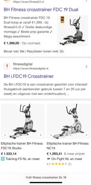 Crosstrainer topklasse ( Dc19 Bh fitness)