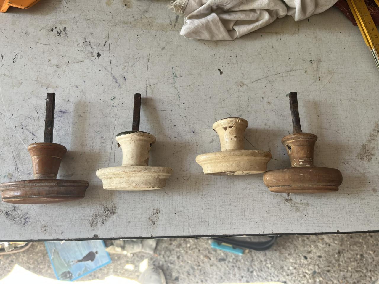 Houten ovale deurkruk