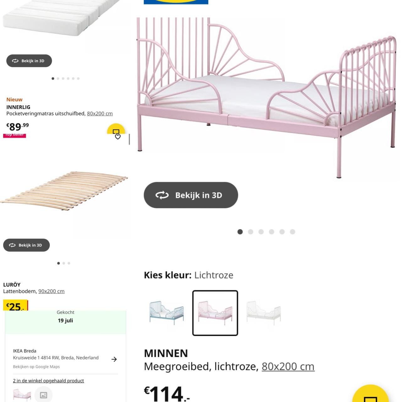 Roze Meegroeibed IKEA