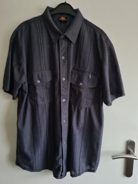 Donker grijs shirt  van L H met korte mouwen Mt XL