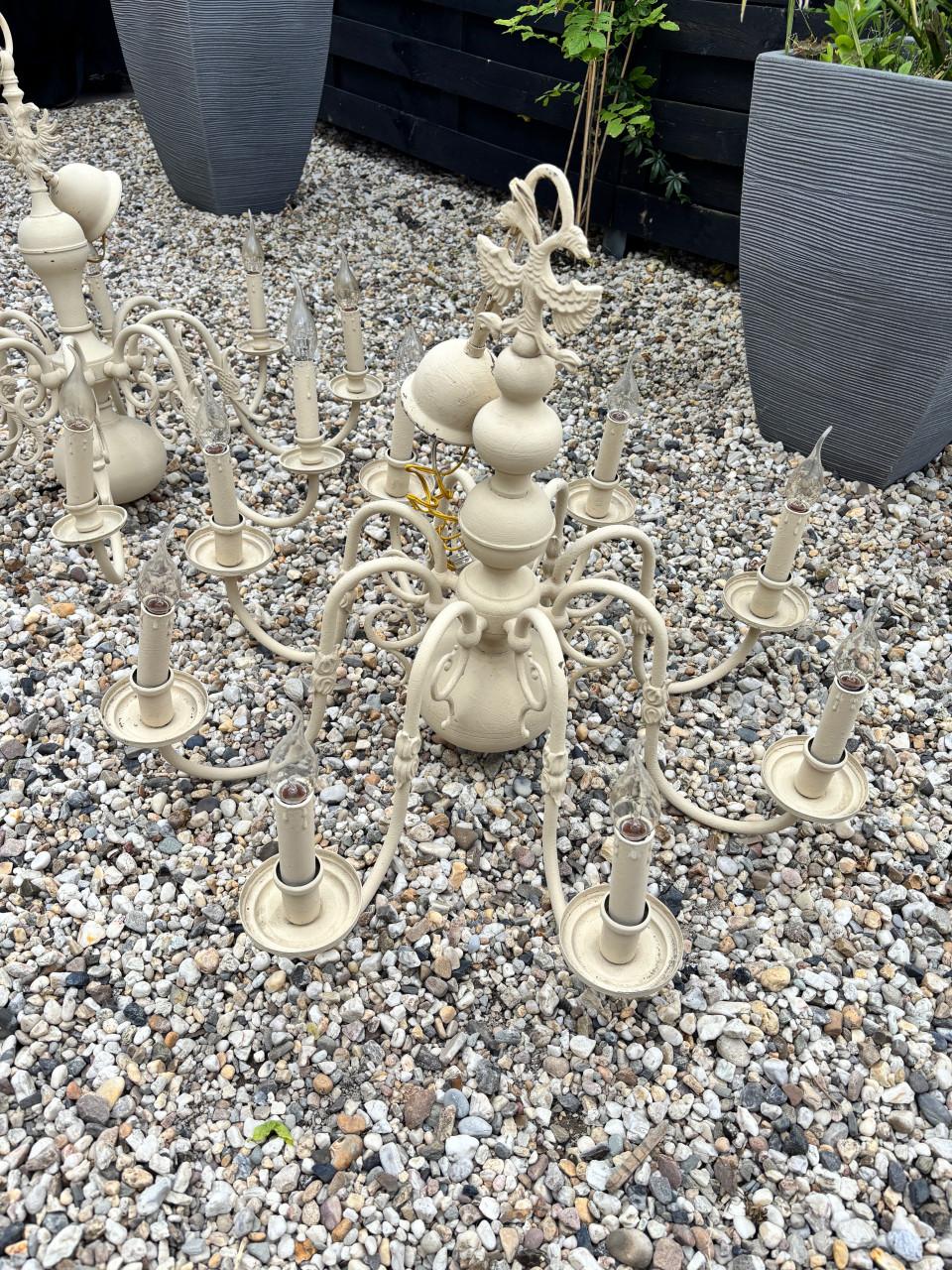 Brocante kroonluchters 8 arms