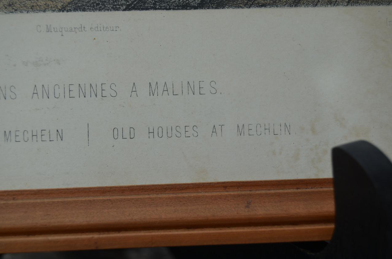 Belgische lithografische prenten van gebouwen (2)
