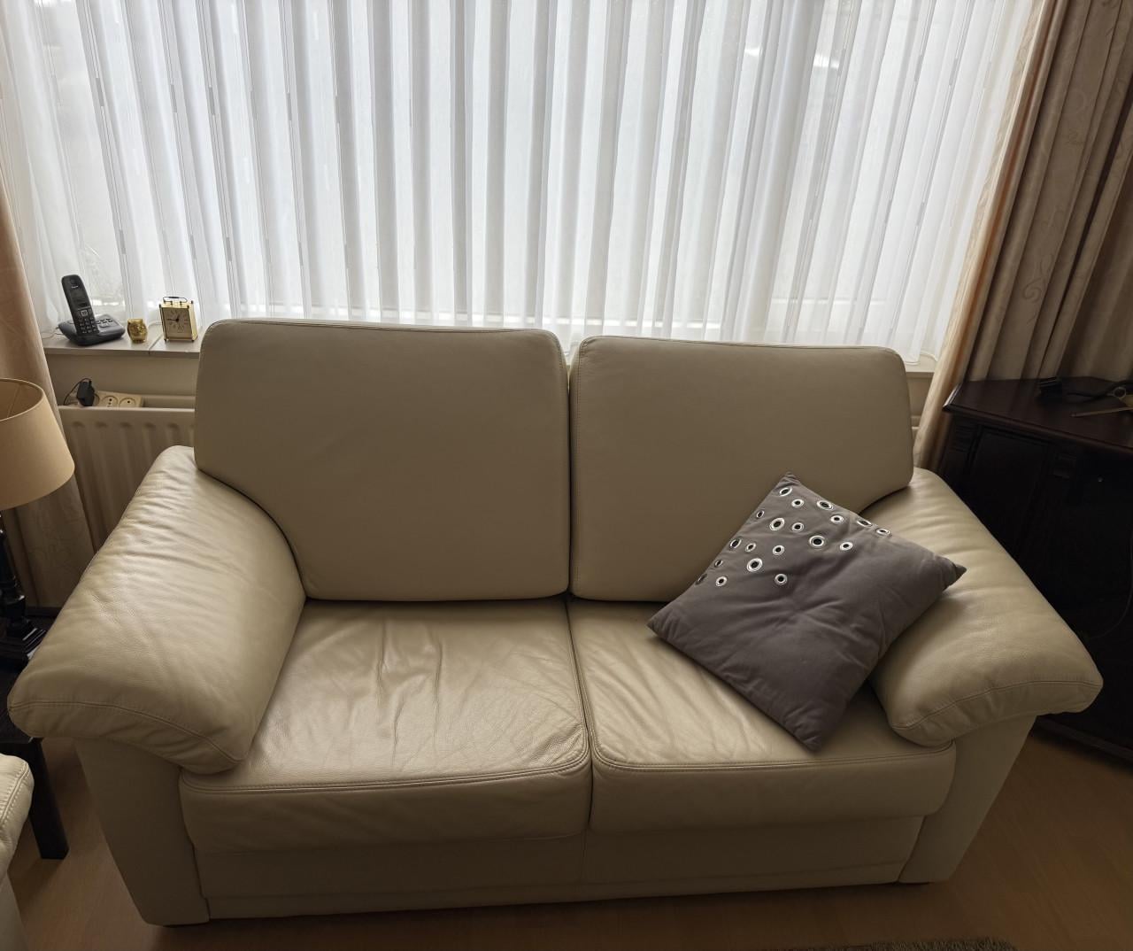 2,5 en 2 zits Leder Banken Crème