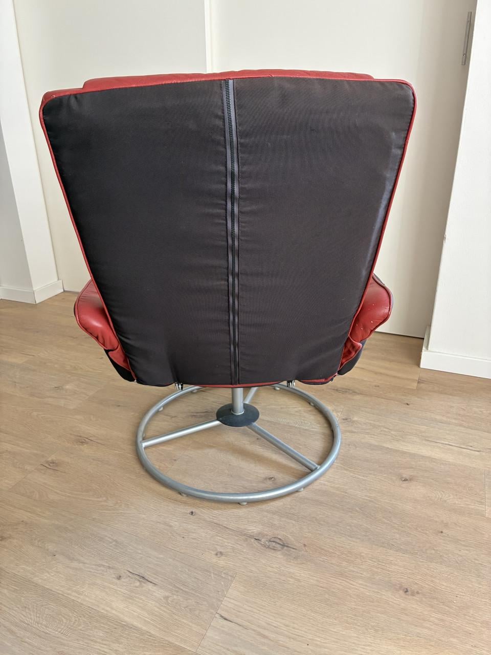 Fauteuil, Rood Leer