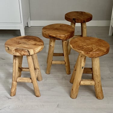 Bijzettafel of als 4 ROBUUST houten krukken – tijdloos