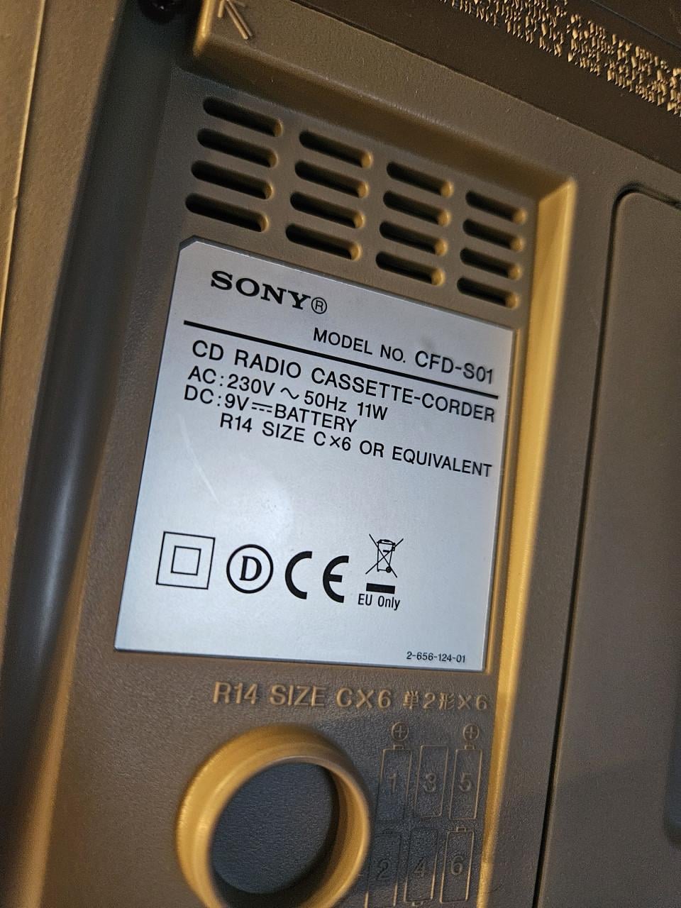 Werkende nette sony CFD-S01 CD Radio Cassette-speler Boombox