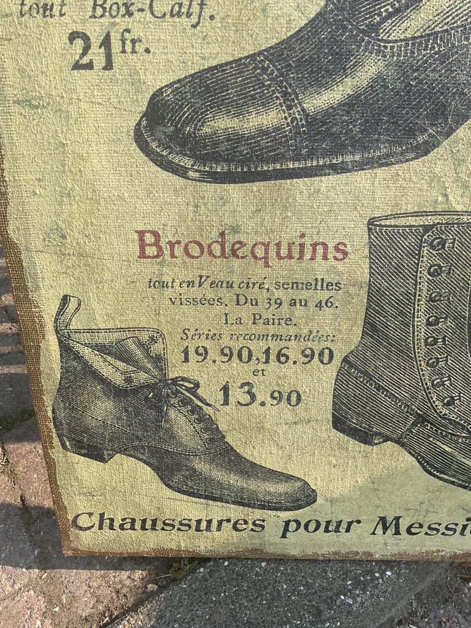 Antieke schoenreclame