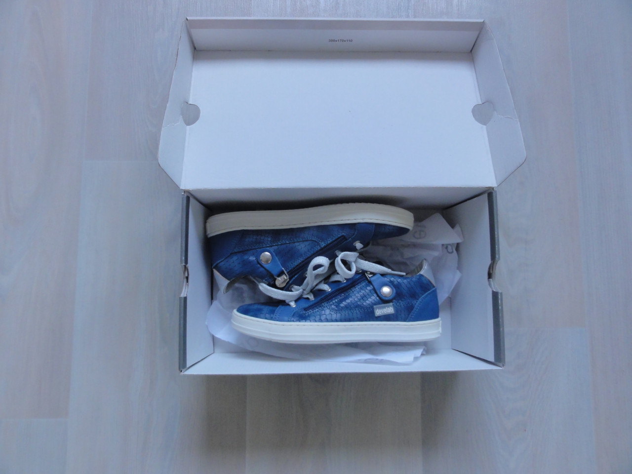 Develab leren sneakers blauw wit maat 33 NIEUW