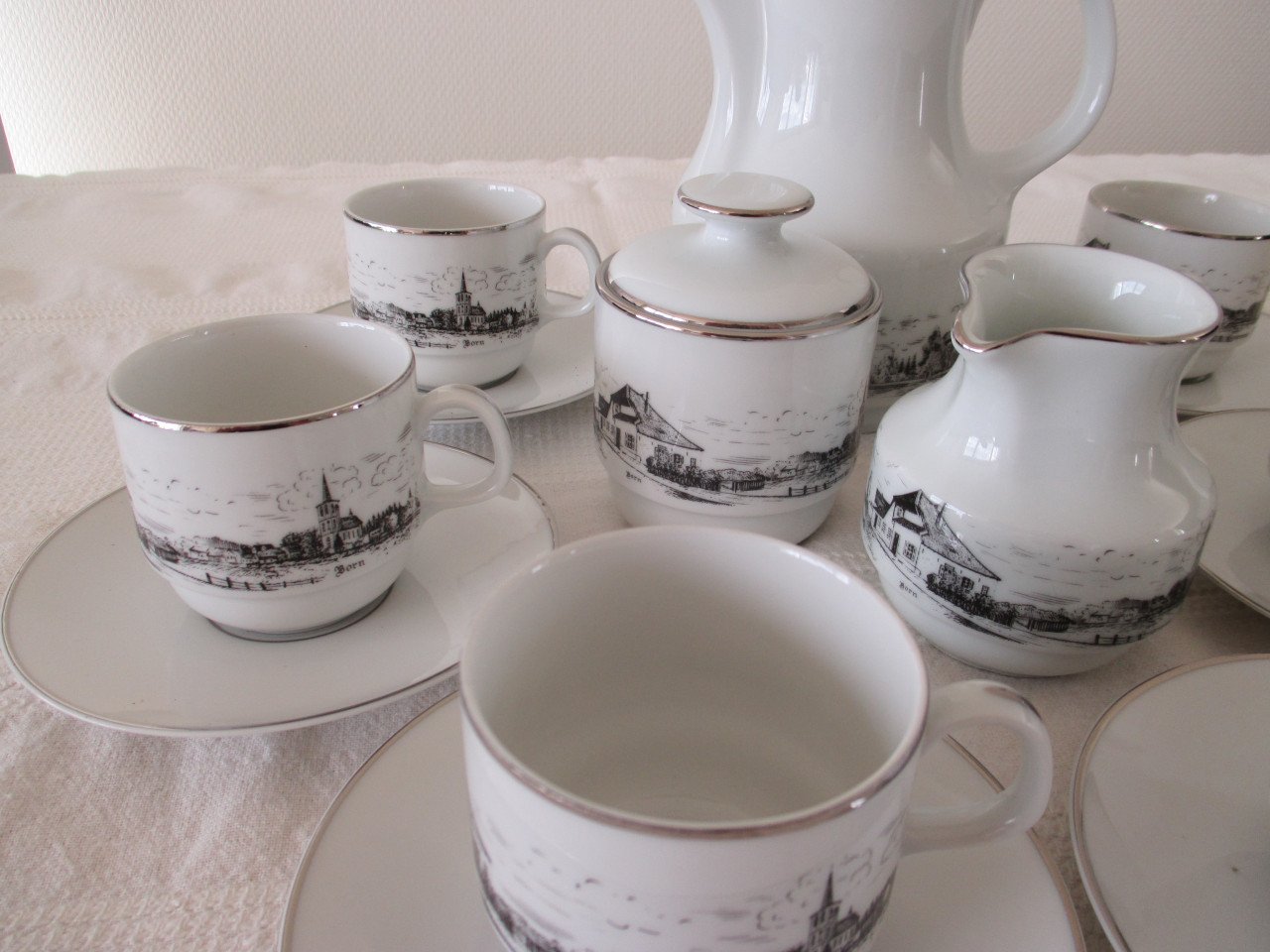 Zeer Mooi Vintage Bavaria Koffie set voor 6 Personen