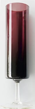 Strakke cilindervaas Empoli glas op voet Amethist MidCentury