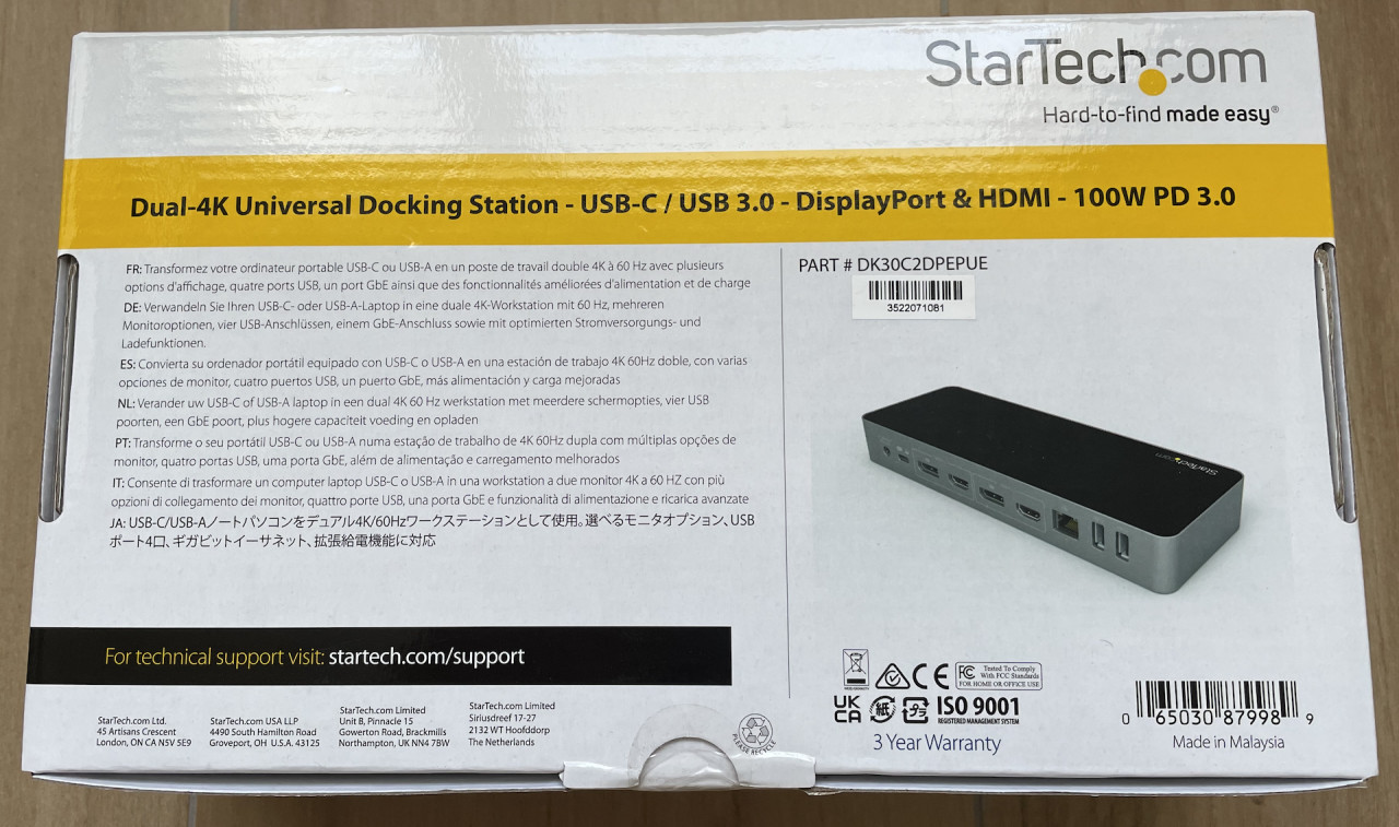 Startech universele laptop docking station DK30C2DPEPUE