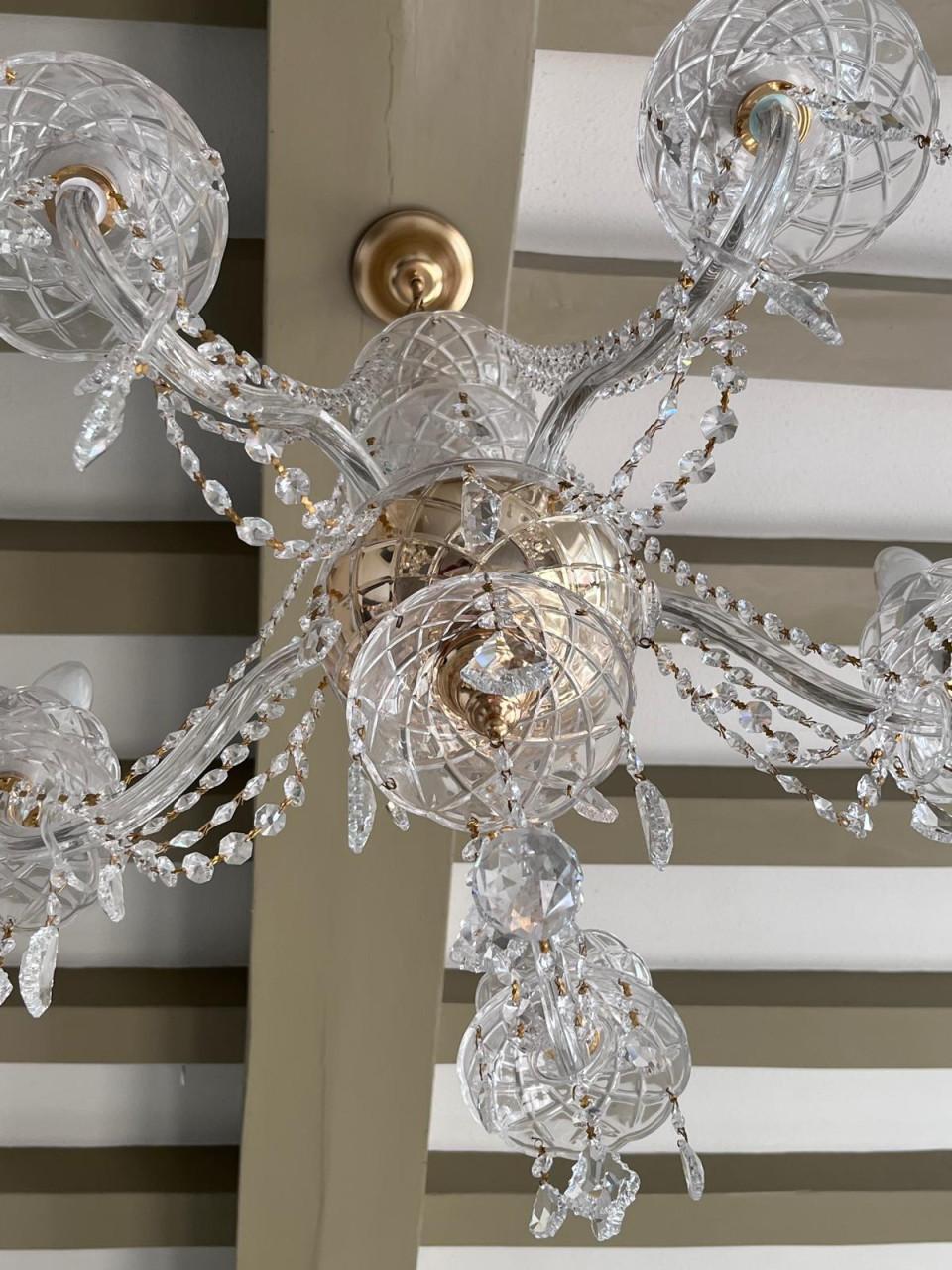 2 xCrystal Chandeliers 5 lamp & 4 lamp - will sell together or seperately