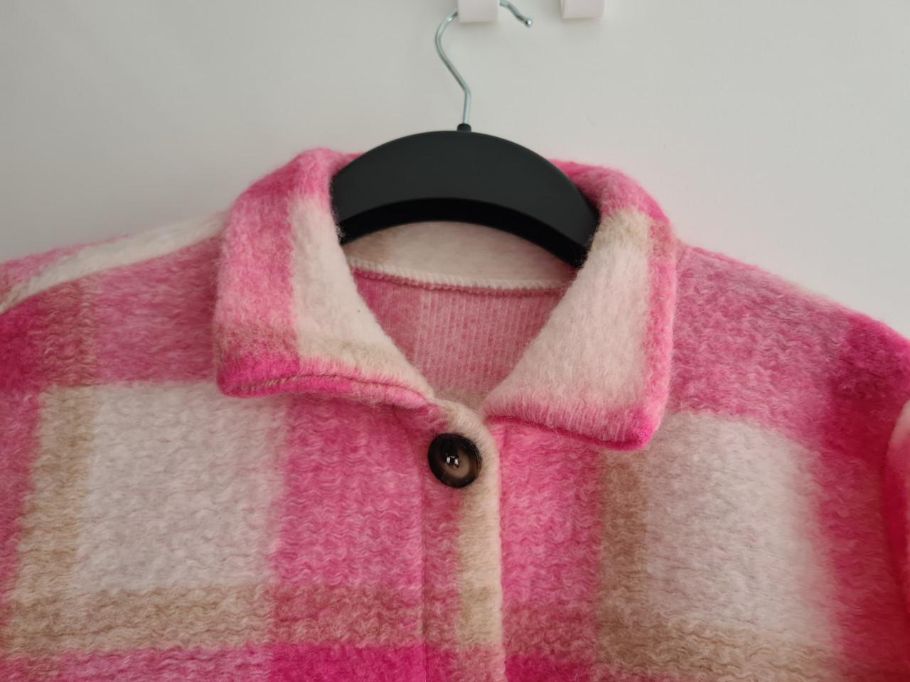 Fuchsia,  roze , ecru jas vestje  Maat L