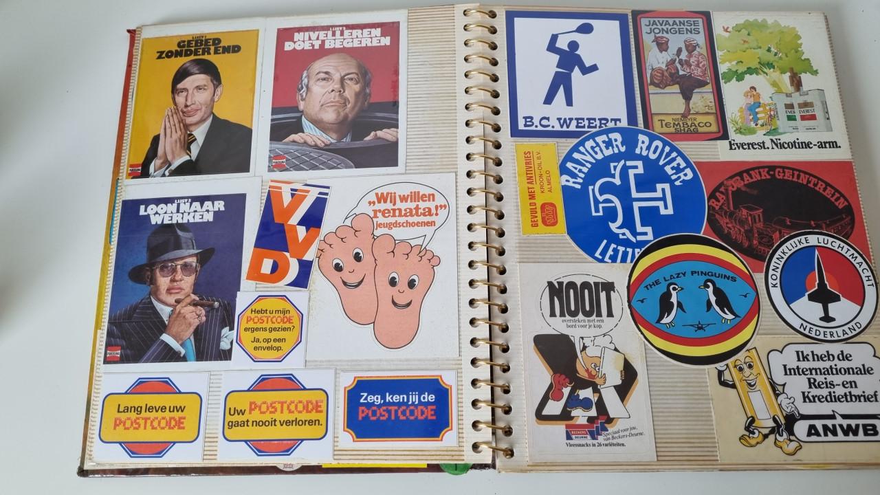 Stickerverzameling uit de jaren 70 en 80