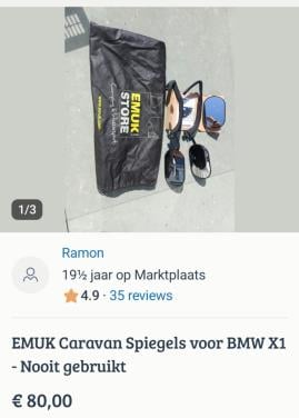 Emuk caravan spiegels