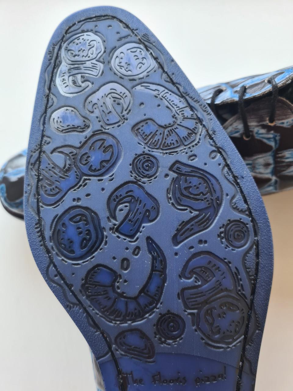 Floris van Bommel geheel leren  schoenen blauw Mt 42 Nieuw !