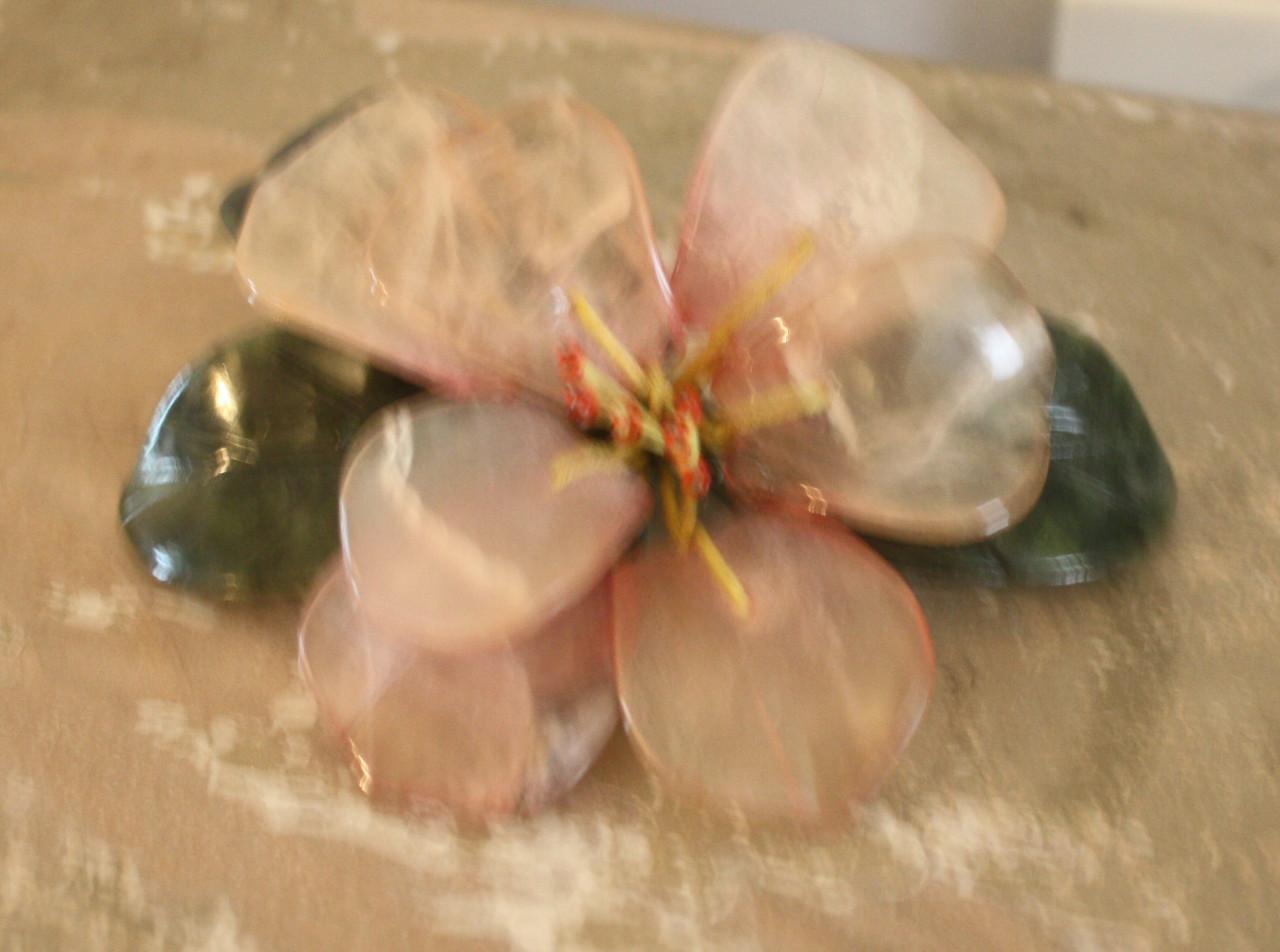 Glazen bloem van dik glas steen