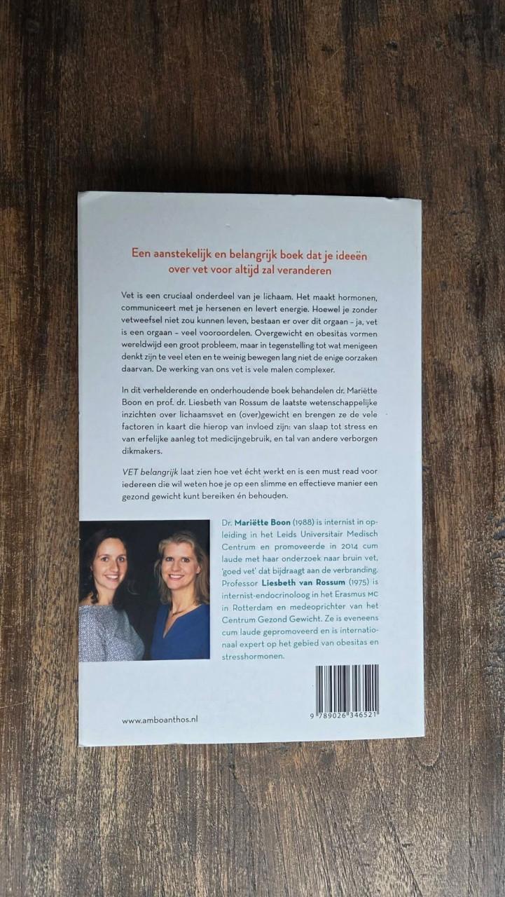 Boek 'Vet belangrijk ' van Mariette Boon en Liesbeth van Rossum. Feiten en