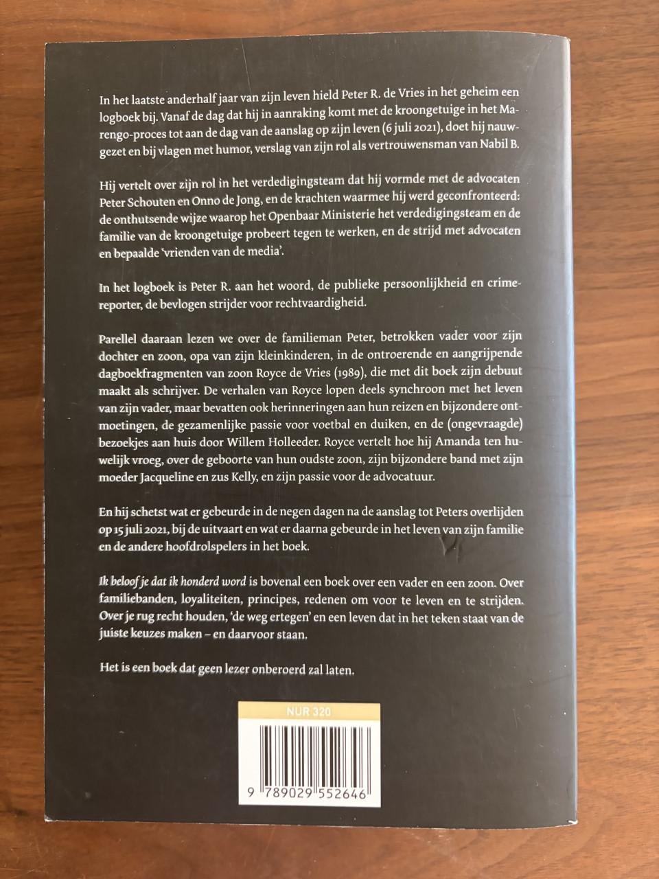 Ik beloof je dat ik honderd word- Royce de Vries/ dagboek Peter r de vries